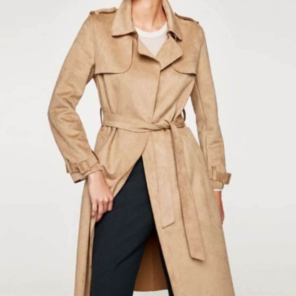 Zara Suede Trench Coat